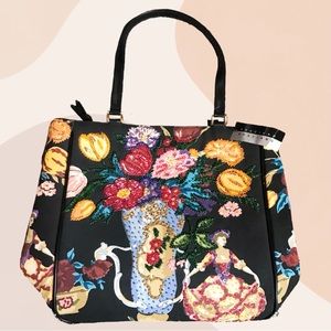 Braciano Beaded and Jeweled Flower Lady Purse